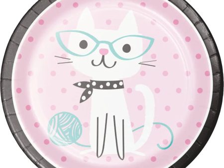 Purrfect Cat Party Plates - Dinner 8 Pkt Discount