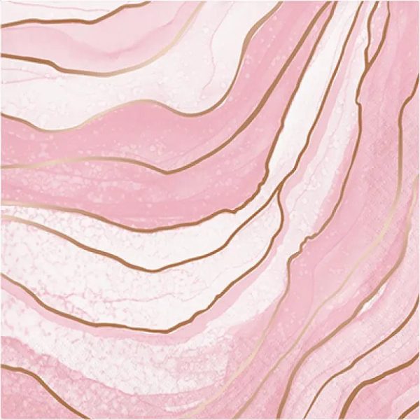 Rosé All Day Geode Design Napkins - Lunch 16 Pkt Online Hot Sale