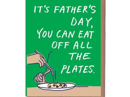 Eating off Plate Father s Day Card Sale