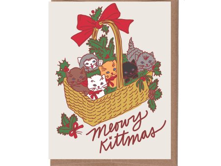 Vintage Cats Basket Holiday Card Online