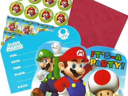 Super Mario Brothers Invitations - 8 Pkt Online now