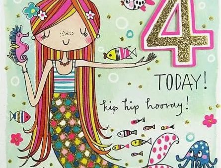 Rachel Ellen 4 Today Mermaid Birthday Card Fashion