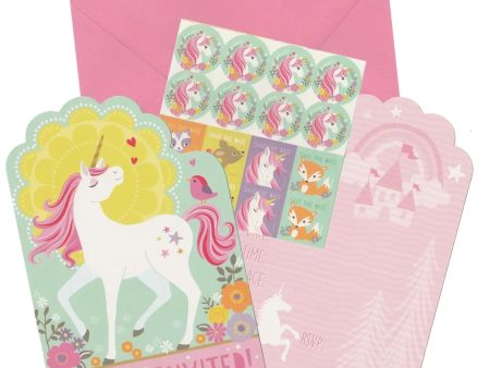 Magical Unicorn Invitations - 8 Pkt For Cheap