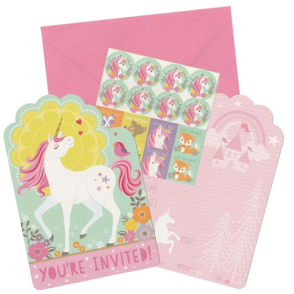 Magical Unicorn Invitations - 8 Pkt For Cheap