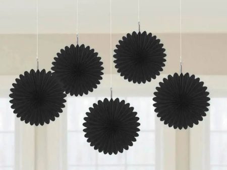 Black Mini Hanging Fans - Pack of 5 Hot on Sale