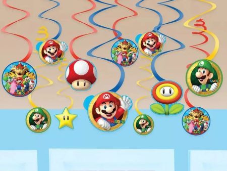 Super Mario Brothers Hanging Swirl Decorations Sale