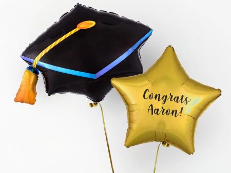 Graduation Personalised Foil Duo by Pop Balloons For Cheap