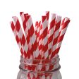 Red Striped Paper Straws - 24 Pkt For Cheap