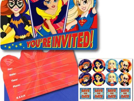 Super Hero Girls Invitations - 8 Pkt Online Sale