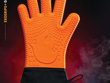 Ekogrips®+ Oven Gloves with Fingers, Comfy Waterproof Heat Resistant Grill Gloves -Long Cuff and Good Dexterity Hot on Sale