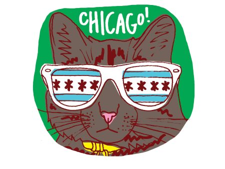 Chicago Cat Sticker on Sale