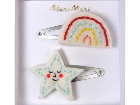 Meri Meri Rainbow & Star Felt Hair Clips CLEARANCE For Discount