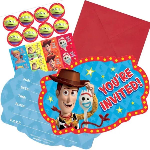 Toy Story 4 Invitations - 8 Pkt For Cheap