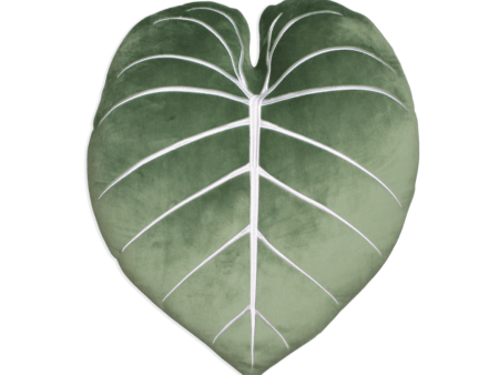 Philodendron Gloriosum Leaf Pillow - Moody Green Discount