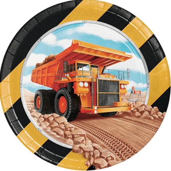 Big Dig Construction Plates - Lunch 8 Pkt Sale