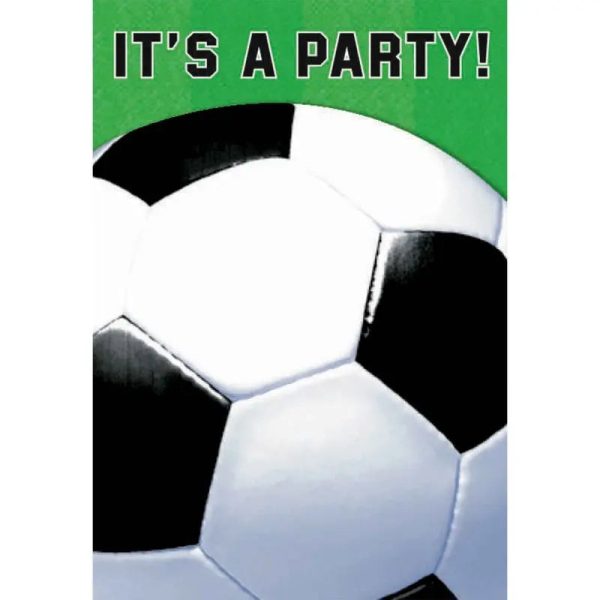 Soccer Fan Folded Invitations - 8 Pkt For Discount