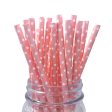 Pink Swiss Dot Paper Straws - 25 Pkt For Cheap