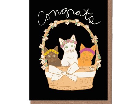 Cat Basket Wedding Card Fashion