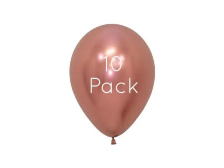 Reflex Rose Gold Mini Balloons - 10 Pkt Online Sale