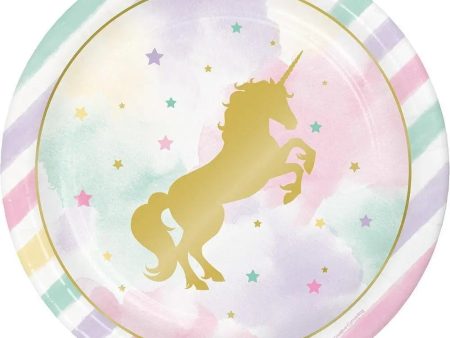 Unicorn Sparkle Plates - Dinner 8 Pkt Sale